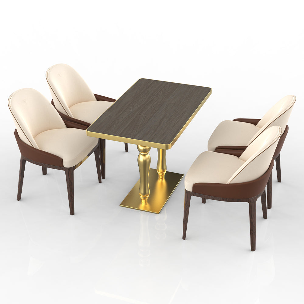 HUALIN Restaurant luxury sintered stone dining table with comfortable chairs, customizable material, color and size