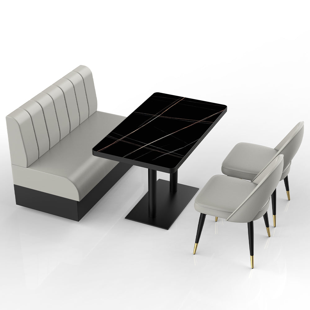 HUALIN Restaurant luxury sintered stone marble dining table chairs comfortable booths, material size color batch customization