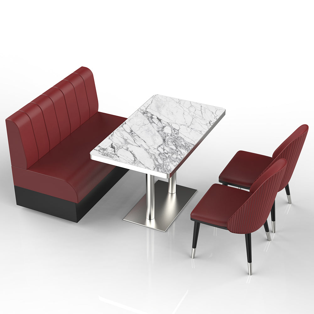 HUALIN Restaurant luxury sintered stone marble dining table chairs comfortable booths, material size color batch customization
