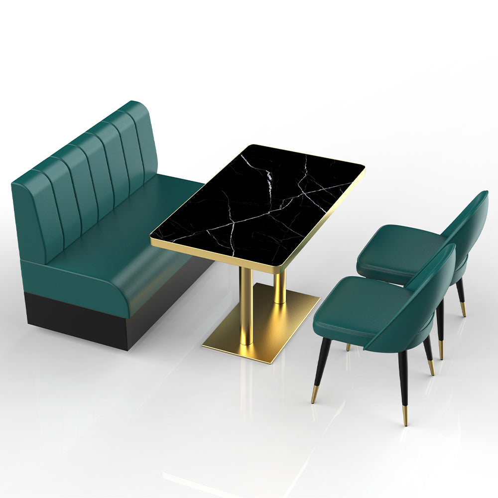HUALIN Restaurant luxury sintered stone marble dining table chairs comfortable booths, material size color batch customization