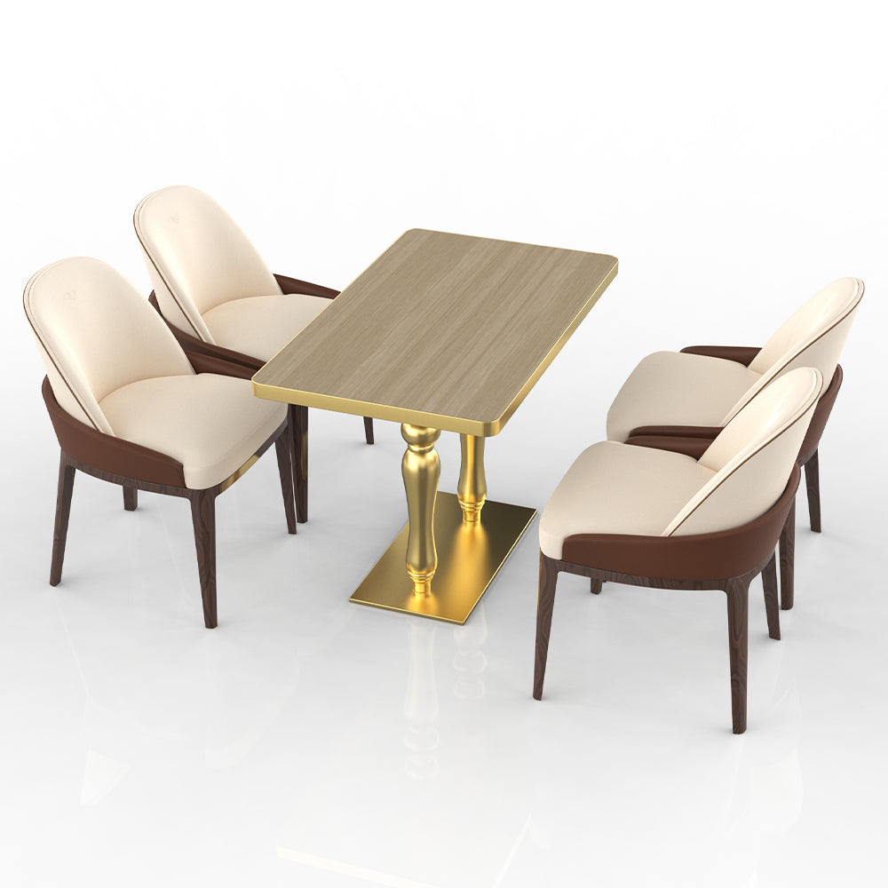 HUALIN Restaurant luxury sintered stone dining table with comfortable chairs, customizable material, color and size