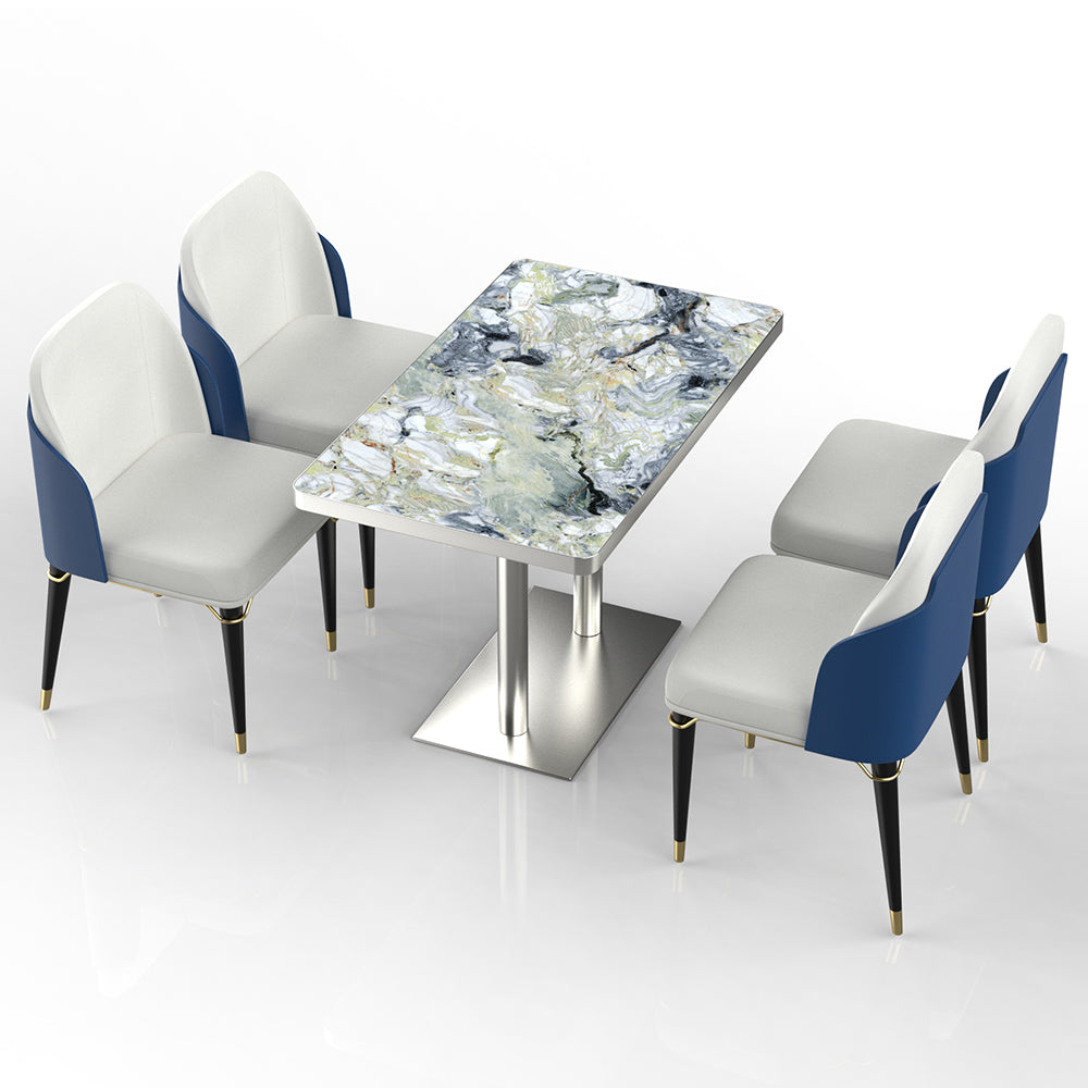 HUALIN Restaurant luxury sintered stone dining table with comfortable chairs, customizable material, color and size