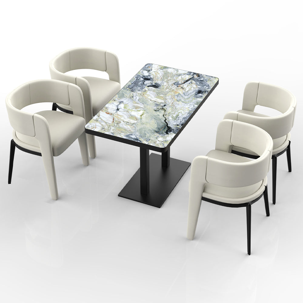 HUALIN Restaurant luxury sintered stone dining table with comfortable chairs, customizable material, color and size