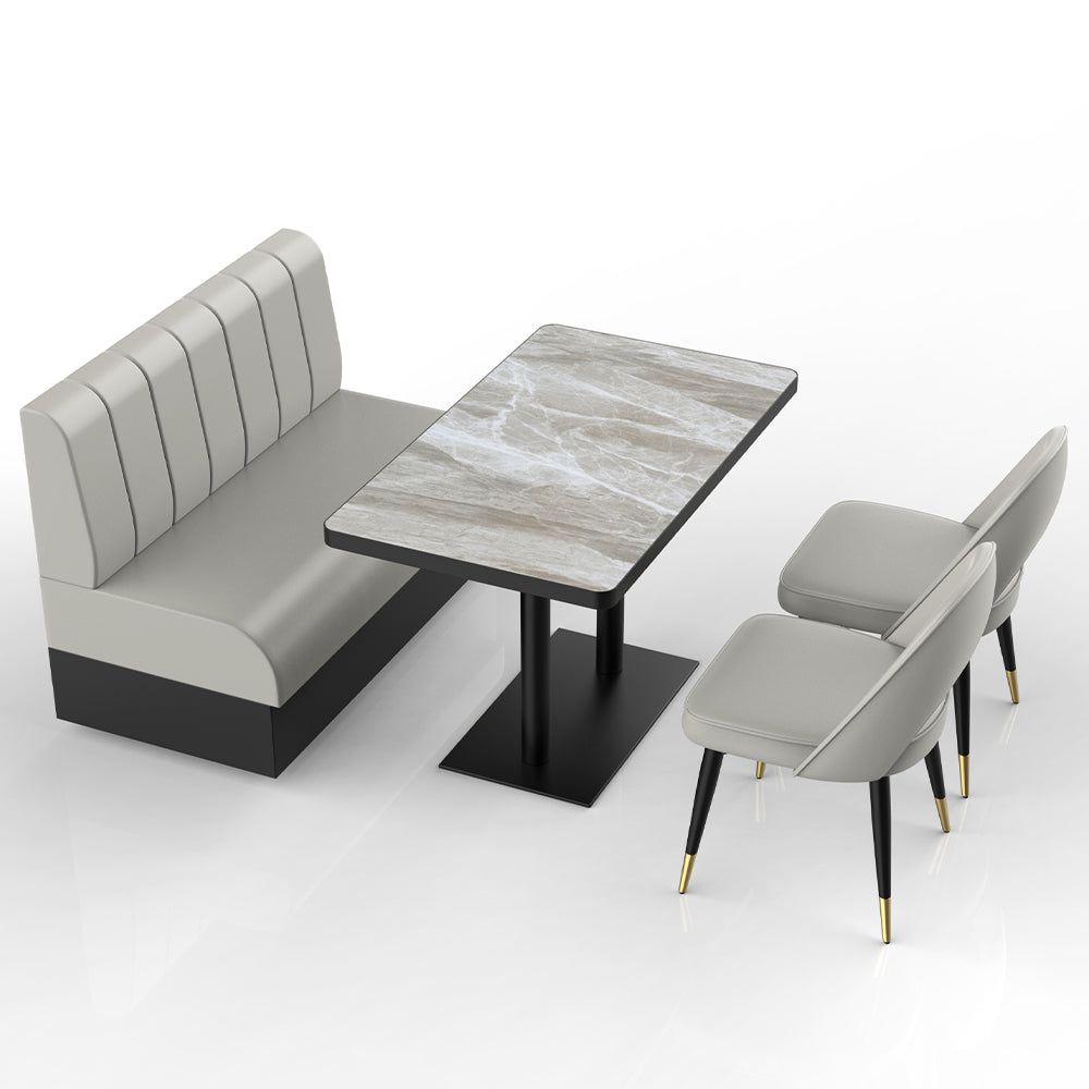 HUALIN Restaurant luxury sintered stone marble dining table chairs comfortable booths, material size color batch customization