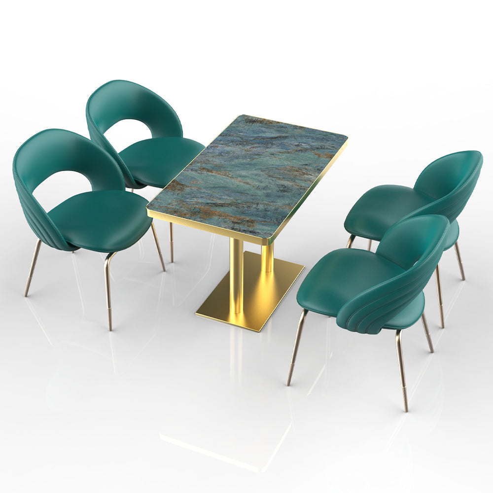 HUALIN Restaurant luxury sintered stone dining table with comfortable chairs, customizable material, color and size