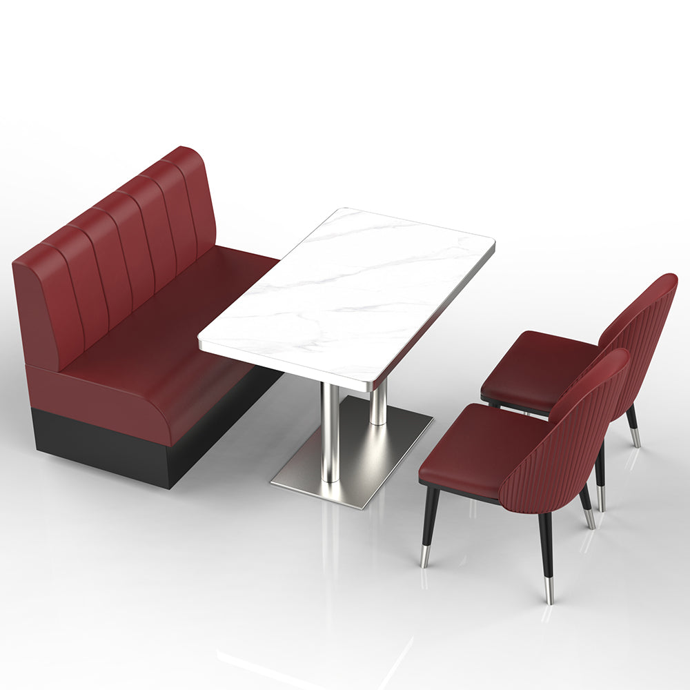 HUALIN Restaurant luxury sintered stone marble dining table chairs comfortable booths, material size color batch customization