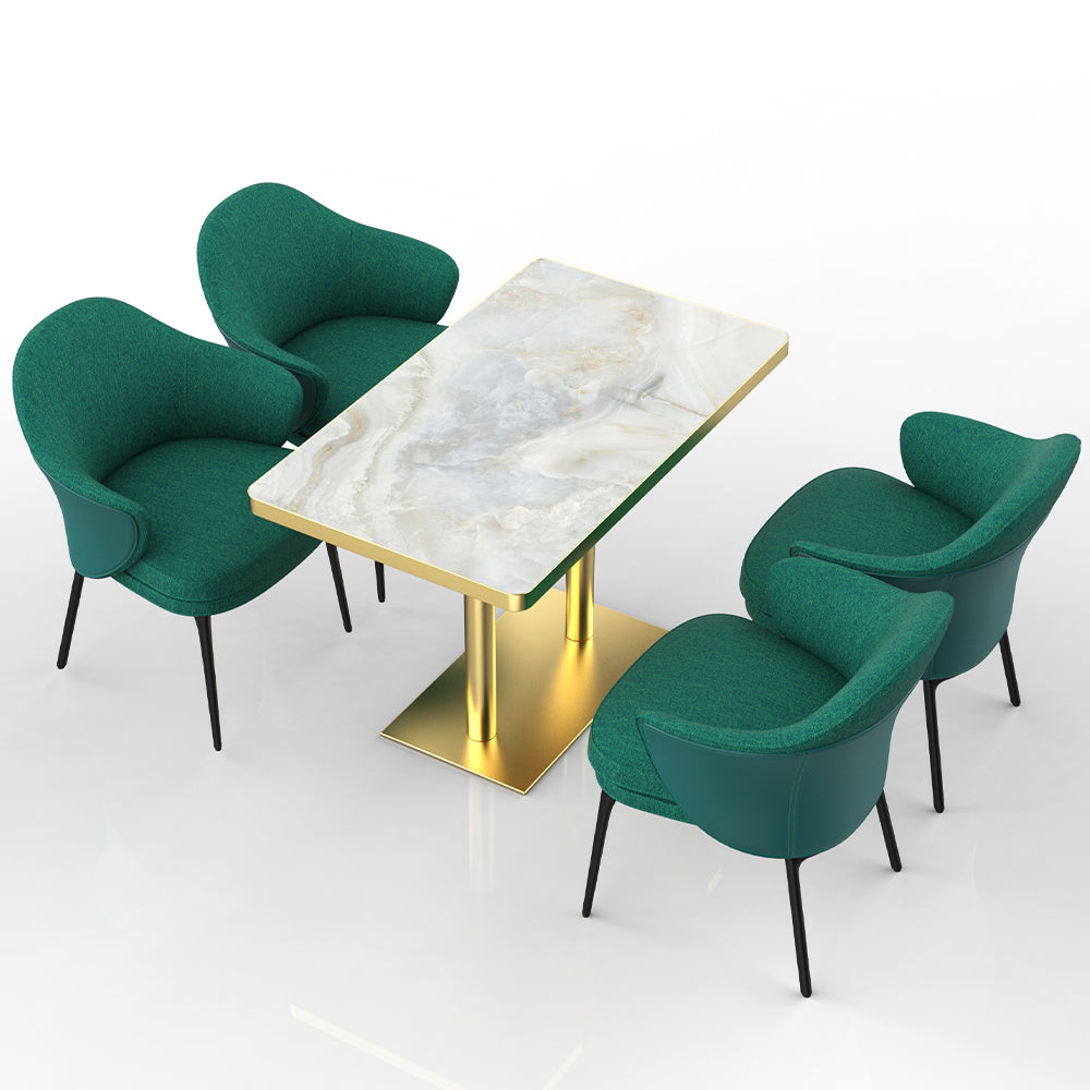 HUALIN Restaurant luxury sintered stone dining table with comfortable chairs, customizable material, color and size