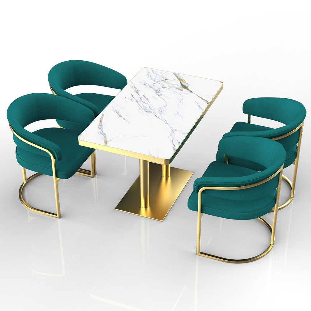HUALIN Restaurant luxury sintered stone dining table with comfortable chairs, customizable material, color and size