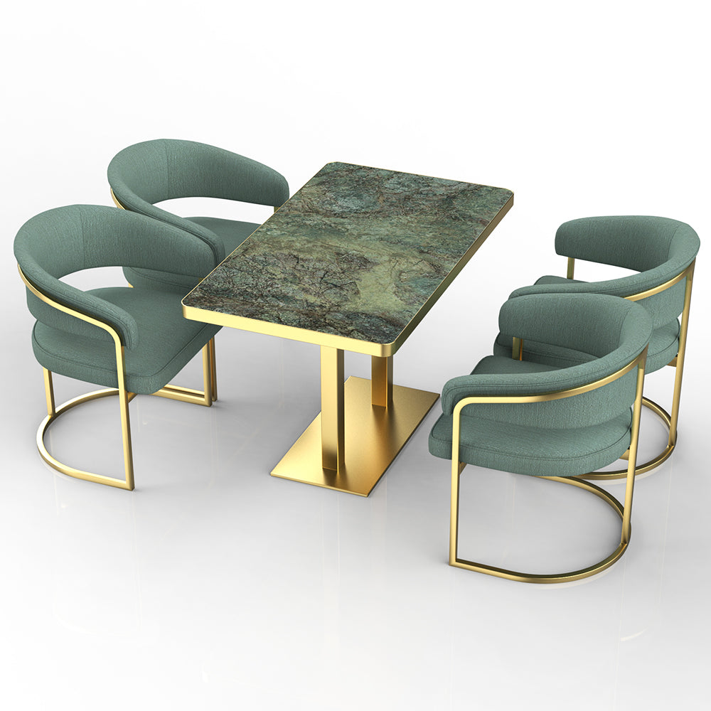 HUALIN Restaurant luxury sintered stone ceramic dining table with comfortable chair