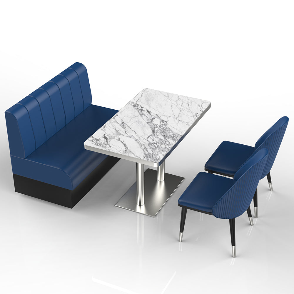 HUALIN Restaurant luxury sintered stone marble dining table chairs comfortable booths, material size color batch customization
