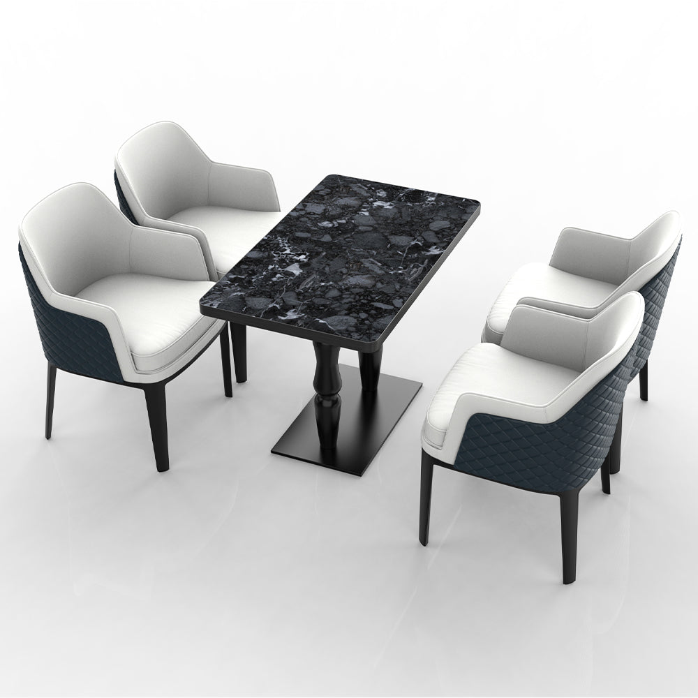HUALIN Restaurant luxury sintered stone dining table with comfortable chairs, customizable material, color and size