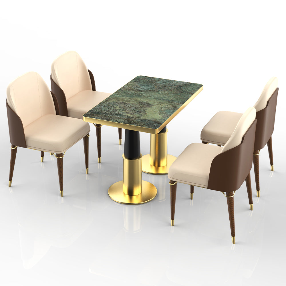 HUALIN Restaurant luxury sintered stone ceramic dining table with comfortable chair