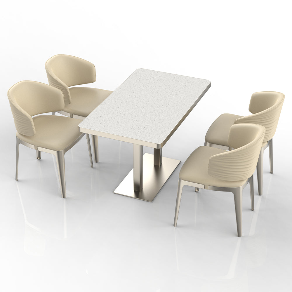 HUALIN Restaurant luxury sintered stone dining table with comfortable chairs, customizable material, color and size