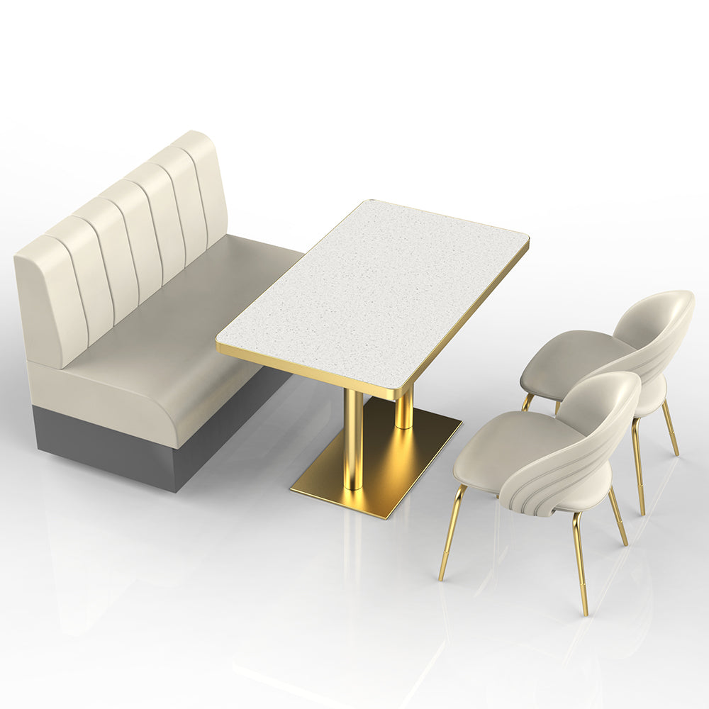 HUALIN Restaurant Luxury Sintered Stone Ceramic Dining Table And Chair Comfortable Booth
