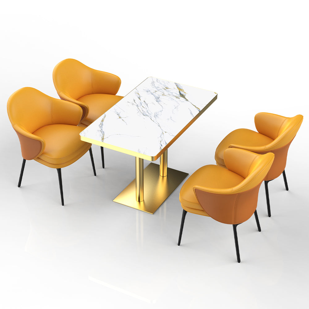 HUALIN Restaurant luxury sintered stone ceramic dining table with comfortable chair
