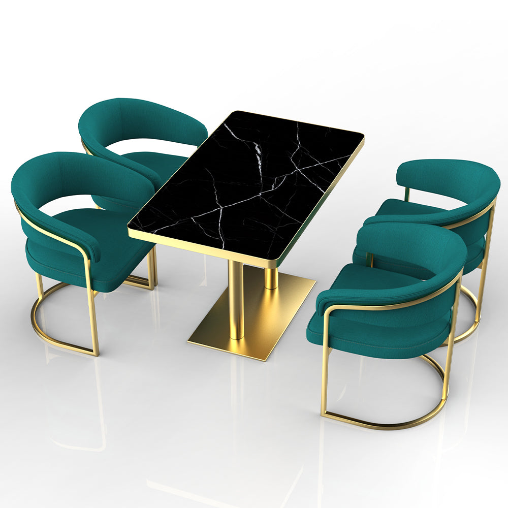 HUALIN Restaurant luxury sintered stone dining table with comfortable chairs, customizable material, color and size