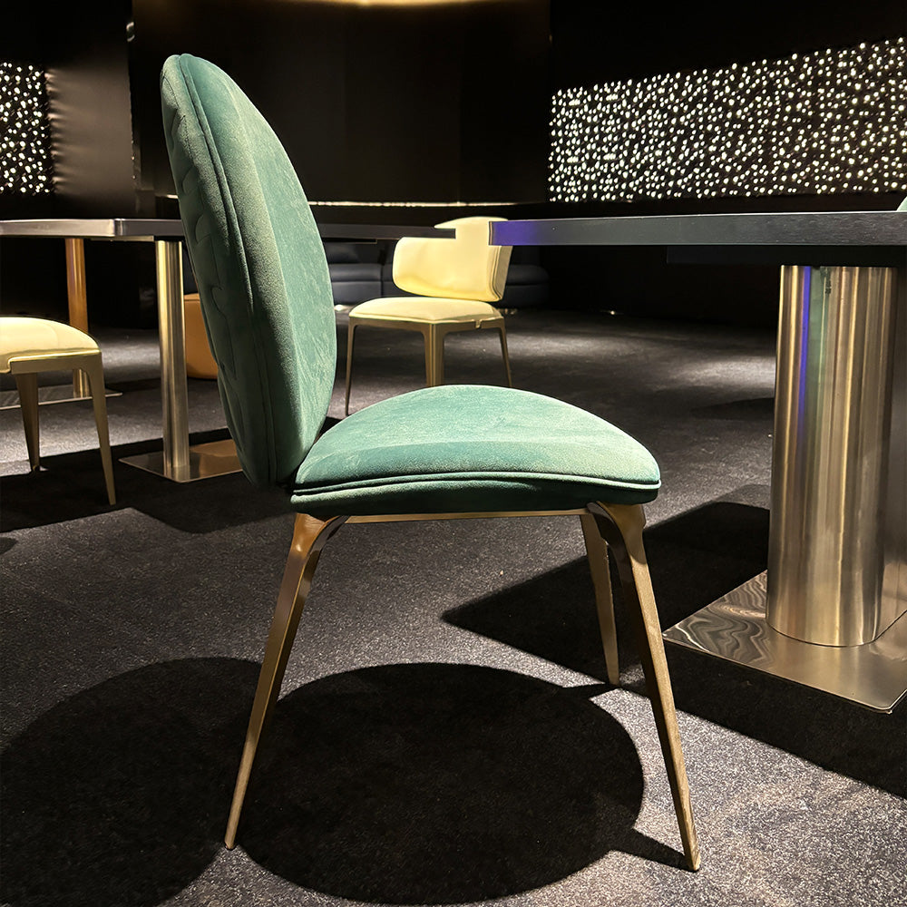 HUALIN Modern style theme restaurant luxury marble dining table with stainless steel legs, customizable size and color
