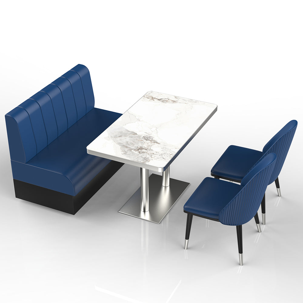 HUALIN Restaurant luxury sintered stone marble dining table chairs comfortable booths, material size color batch customization