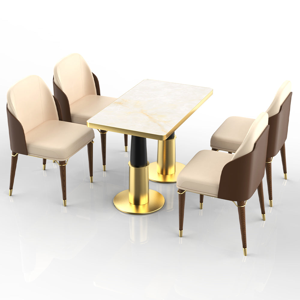 HUALIN Restaurant luxury sintered stone ceramic dining table with comfortable chair