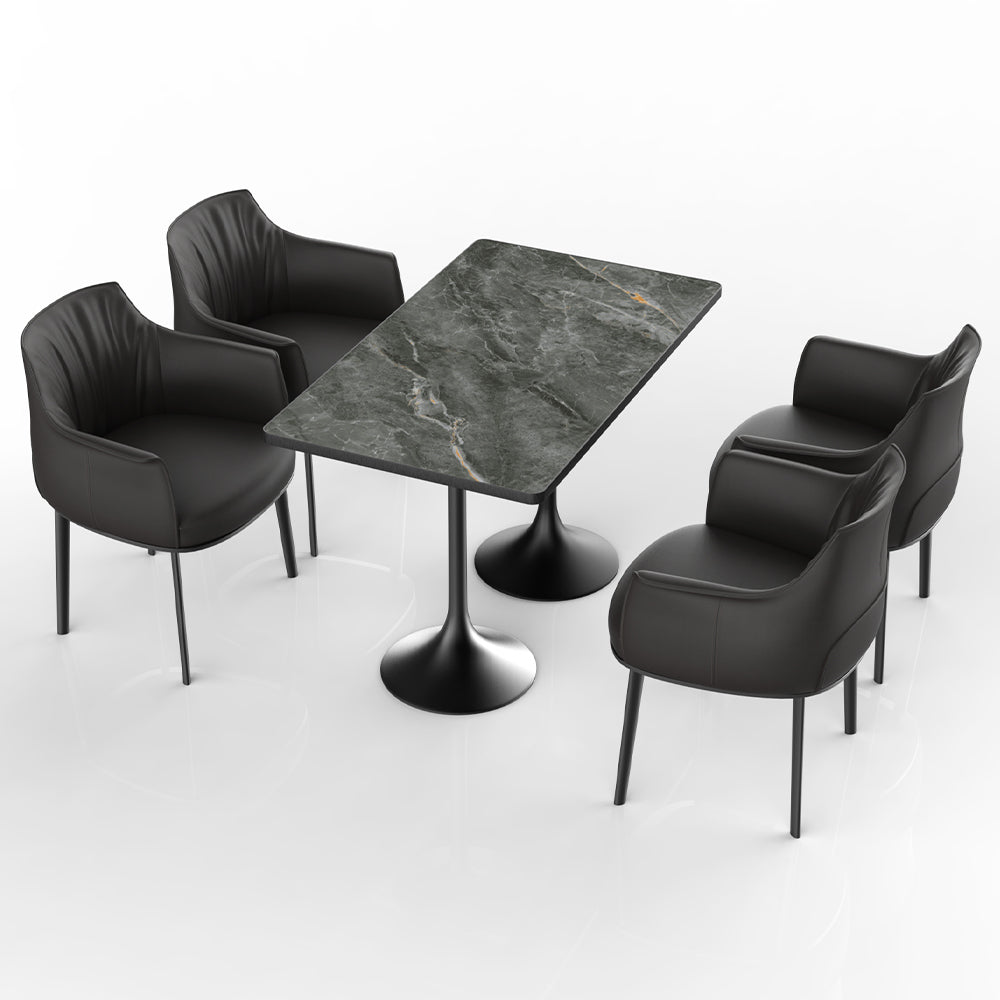 HUALIN Restaurant luxury sintered stone ceramic dining table with comfortable chair