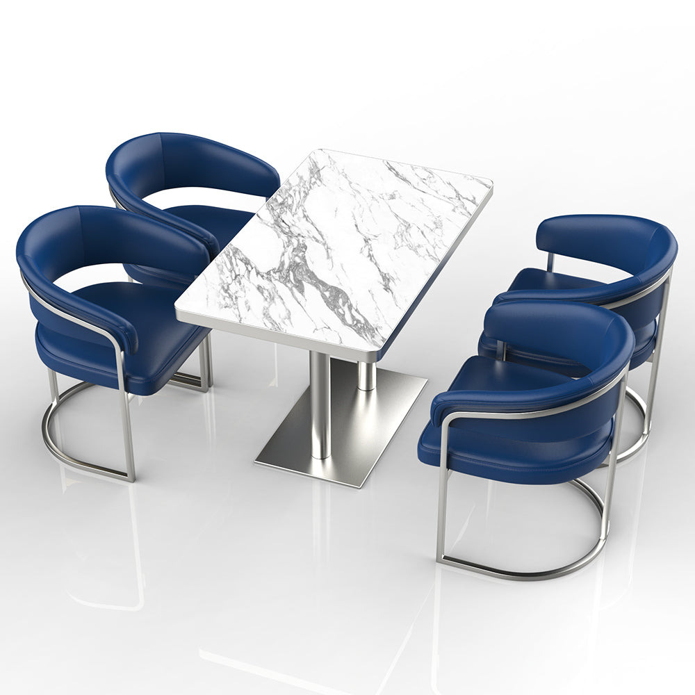 HUALIN Restaurant luxury sintered stone ceramic dining table with comfortable chair