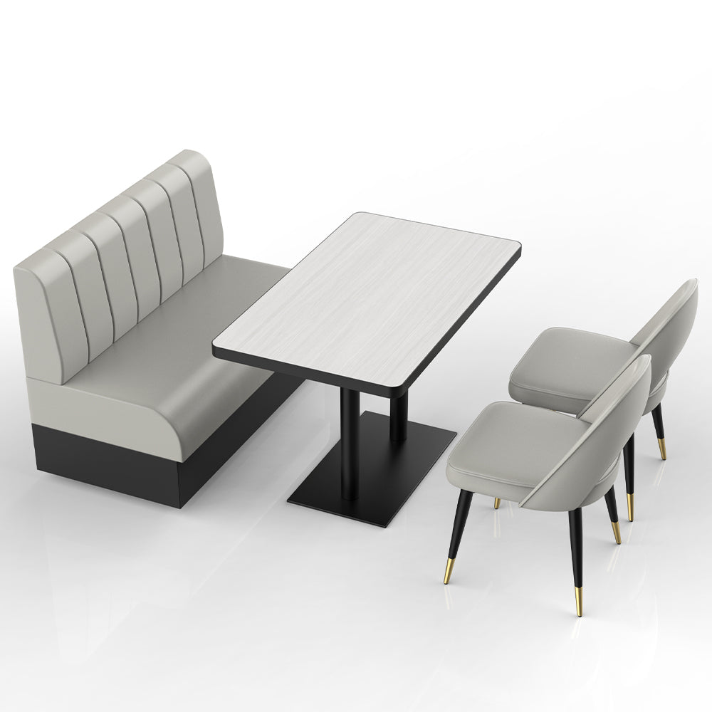 HUALIN Restaurant luxury sintered stone marble dining table chairs comfortable booths, material size color batch customization