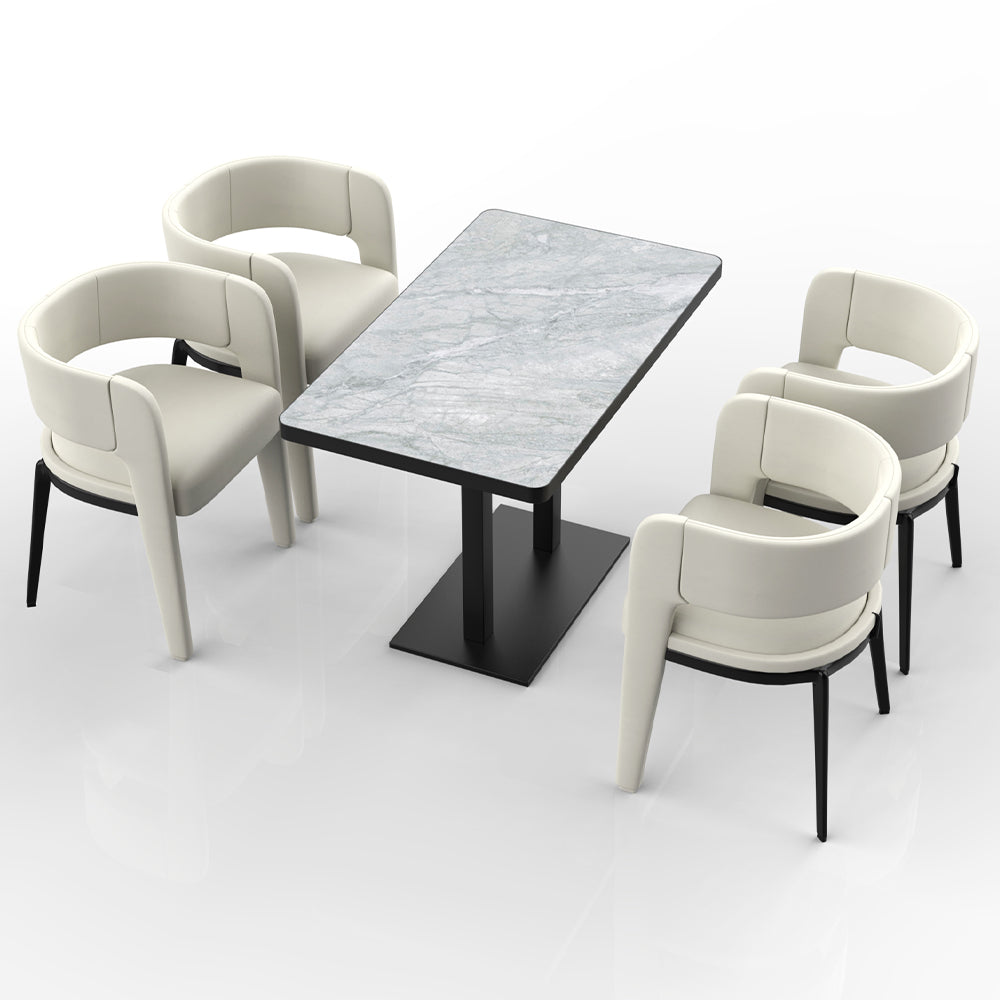 HUALIN Restaurant luxury sintered stone dining table with comfortable chairs, customizable material, color and size