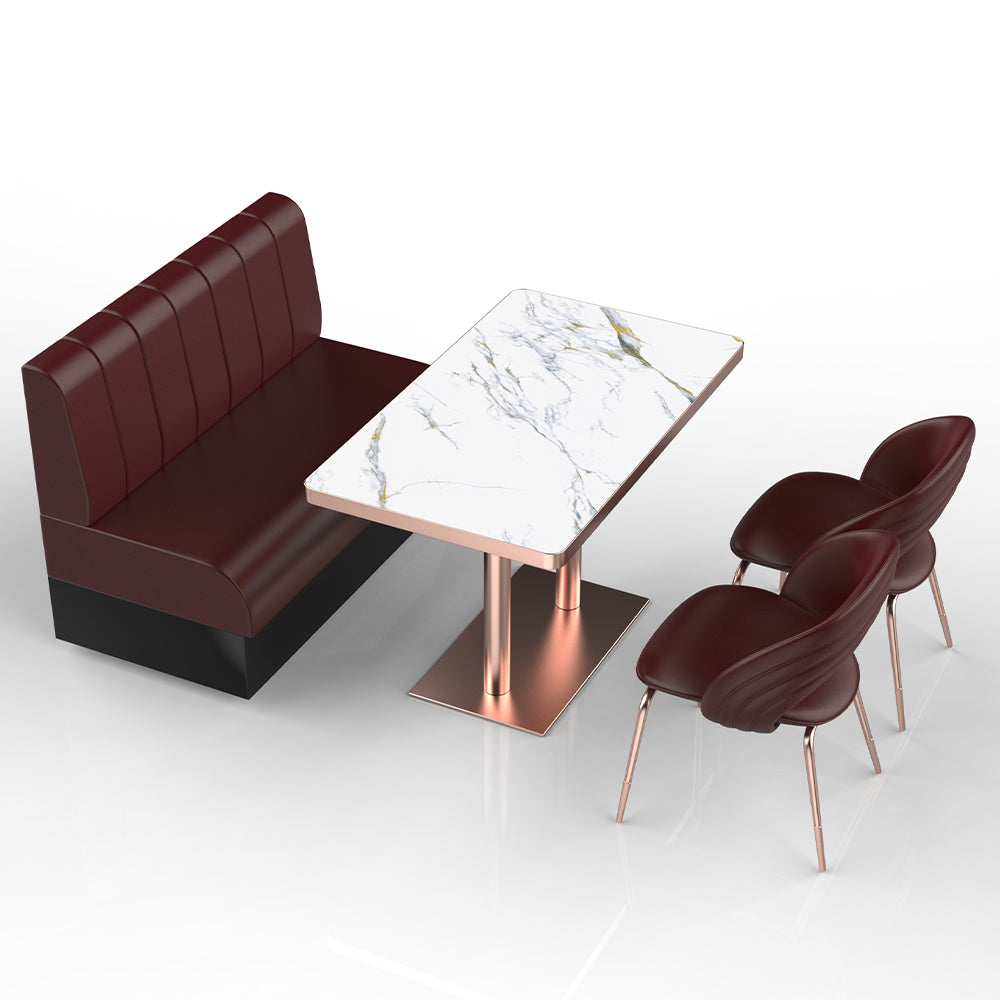 HUALIN Restaurant Luxury Sintered Stone Ceramic Dining Table And Chair Comfortable Booth