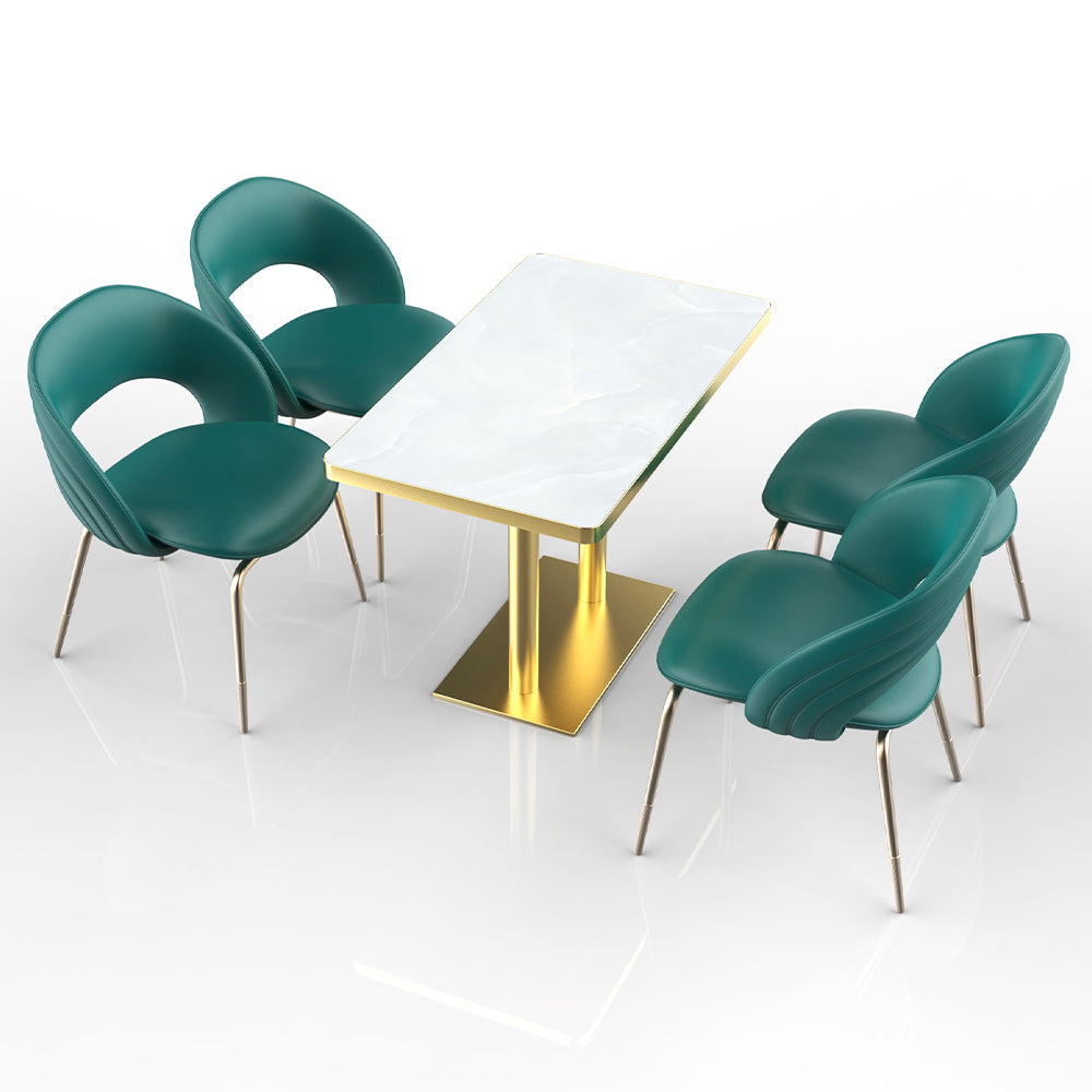 HUALIN Restaurant luxury sintered stone dining table with comfortable chairs, customizable material, color and size