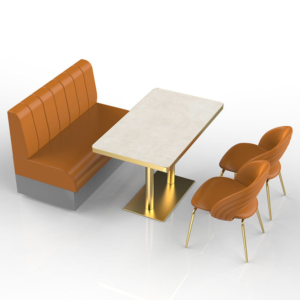 HUALIN Restaurant Luxury Sintered Stone Ceramic Dining Table And Chair Comfortable Booth