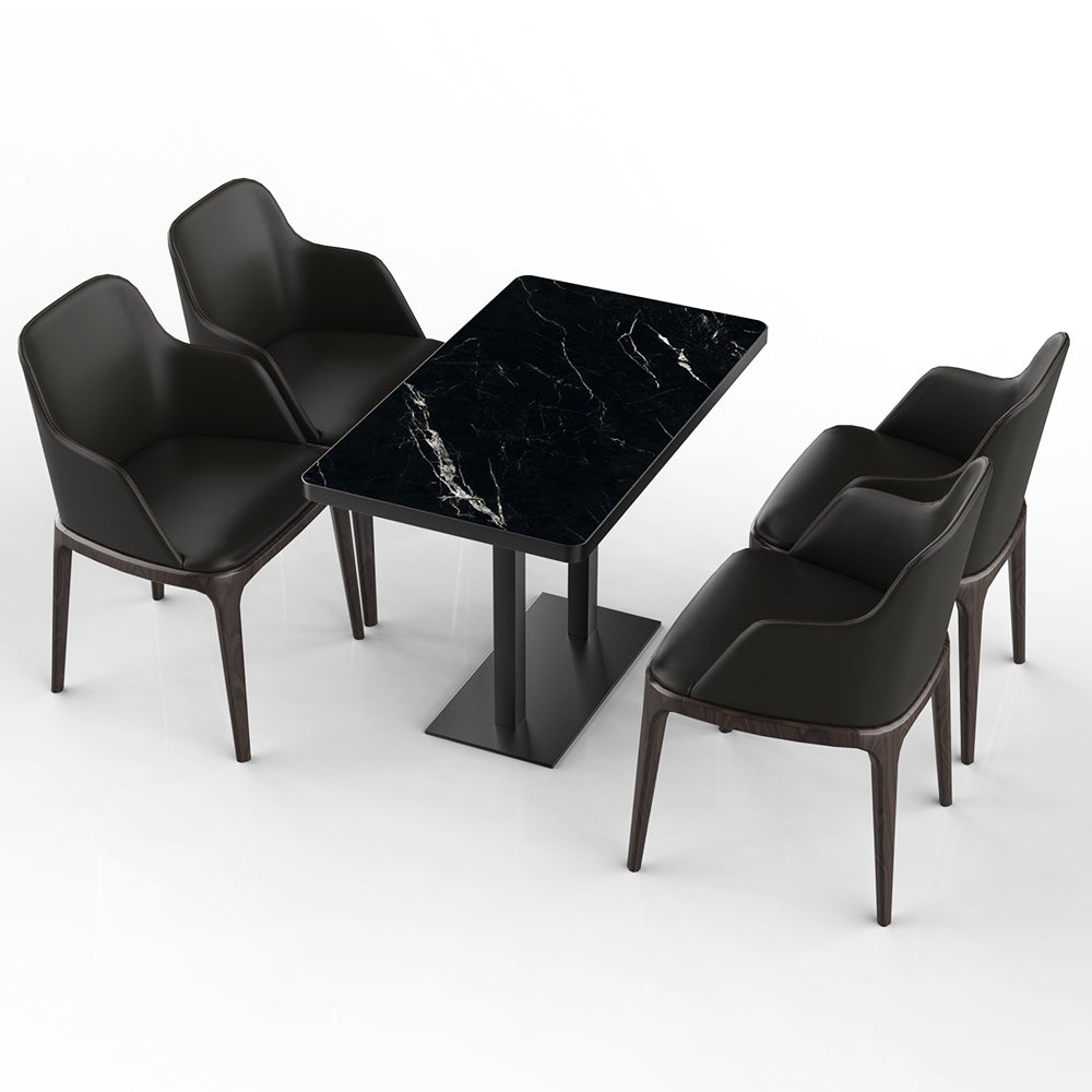 HUALIN Restaurant luxury sintered stone ceramic dining table with comfortable chair