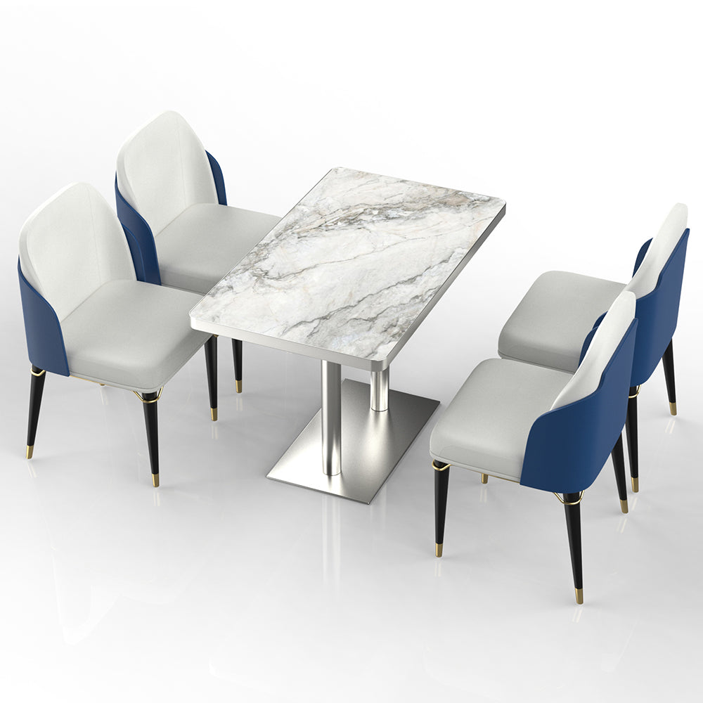 HUALIN Restaurant luxury sintered stone dining table with comfortable chairs, customizable material, color and size