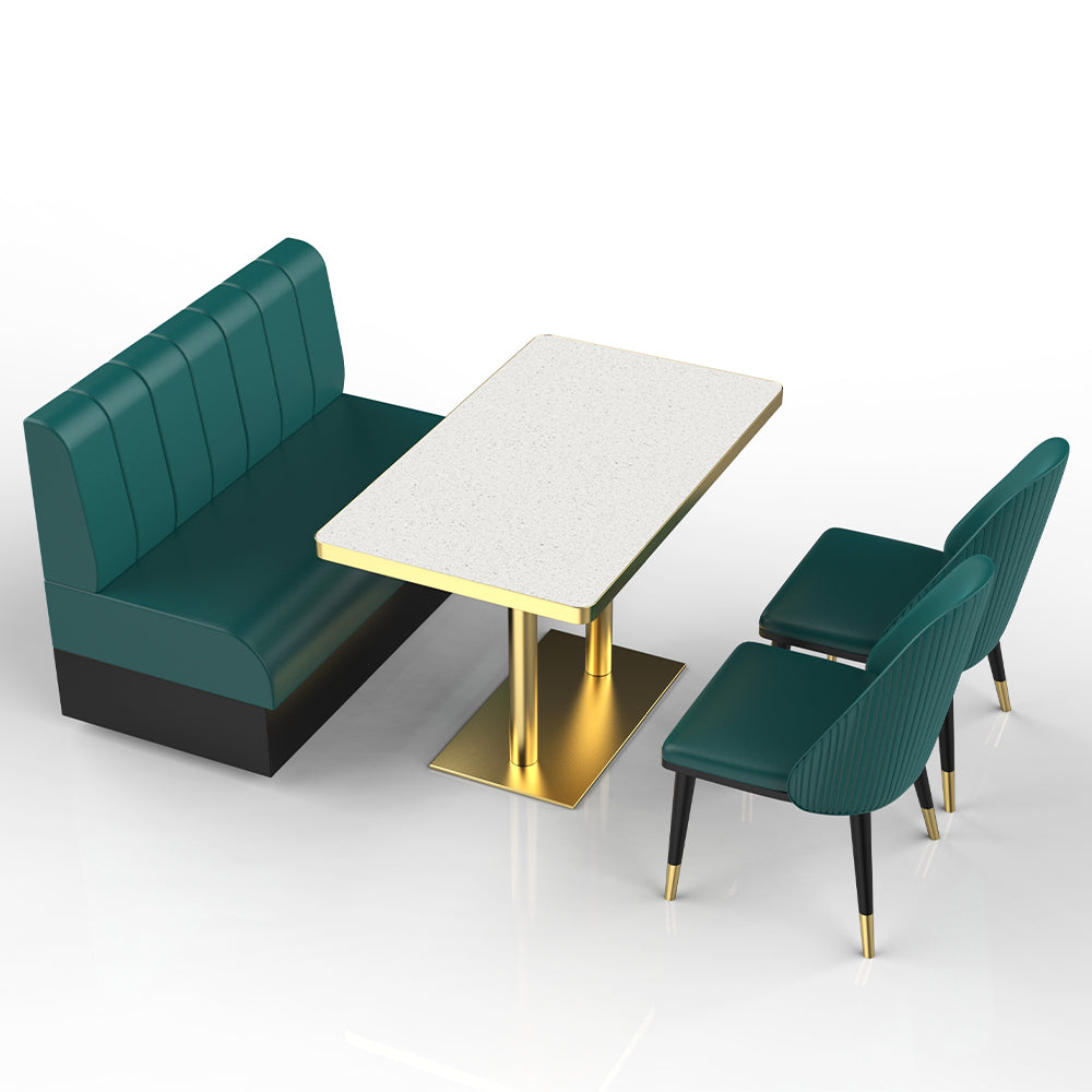 HUALIN Restaurant Luxury Sintered Stone Ceramic Dining Table And Chair Comfortable Booth