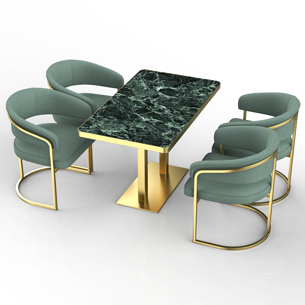 HUALIN Restaurant luxury sintered stone ceramic dining table with comfortable chair