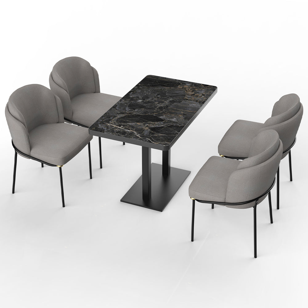 HUALIN Restaurant luxury sintered stone ceramic dining table with comfortable chair