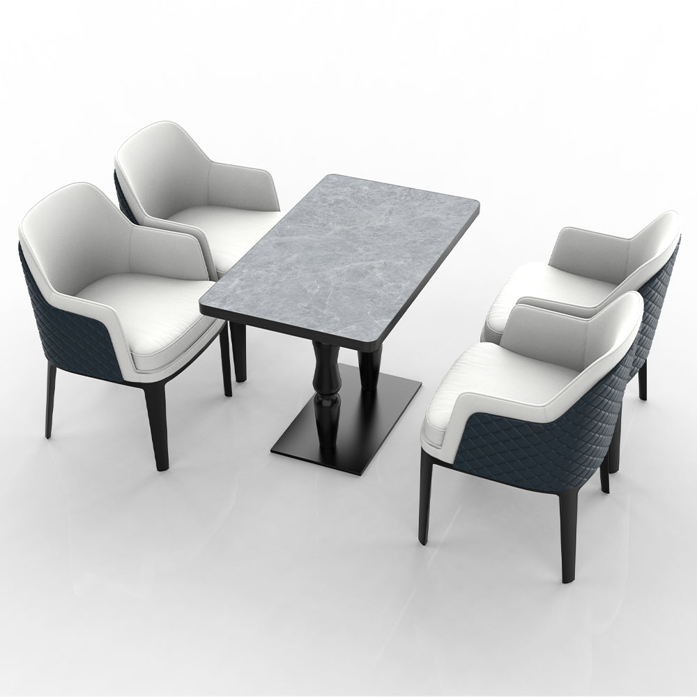 HUALIN Restaurant luxury sintered stone dining table with comfortable chairs, customizable material, color and size