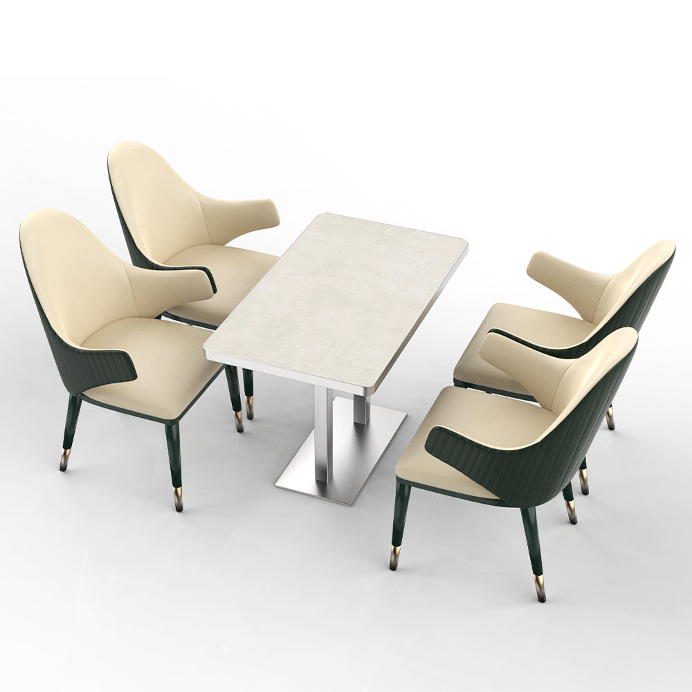 HUALIN Restaurant luxury sintered stone dining table with comfortable chairs, customizable material, color and size