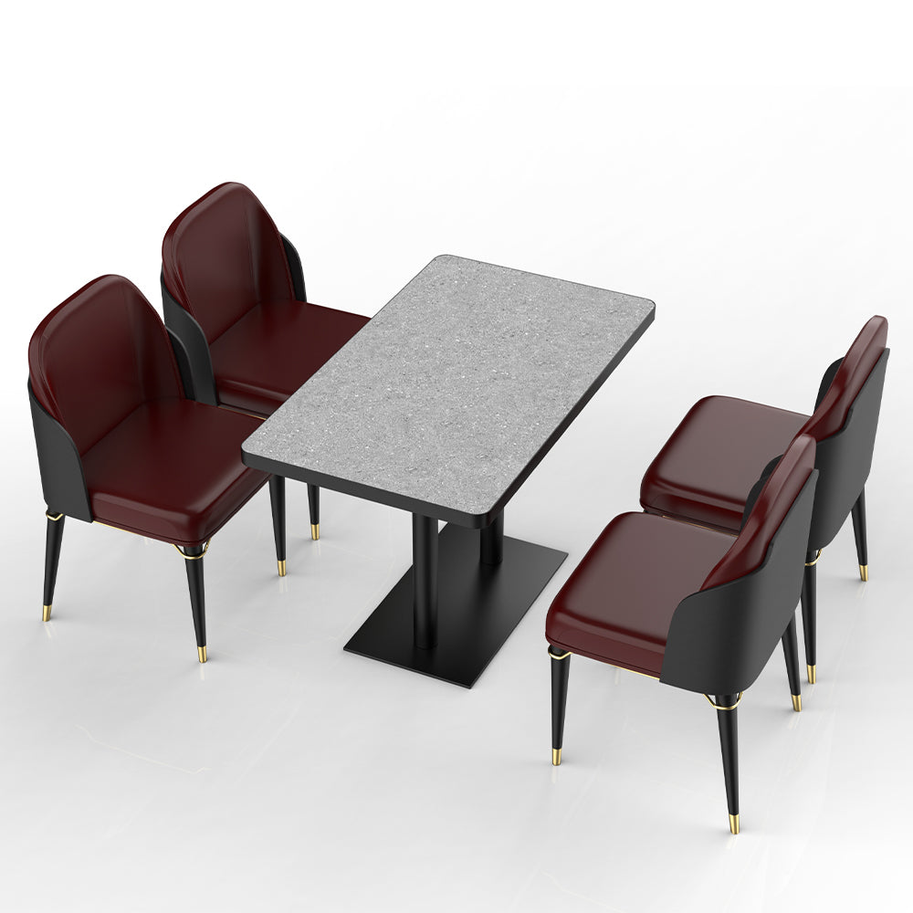 HUALIN Restaurant luxury sintered stone dining table with comfortable chairs, customizable material, color and size