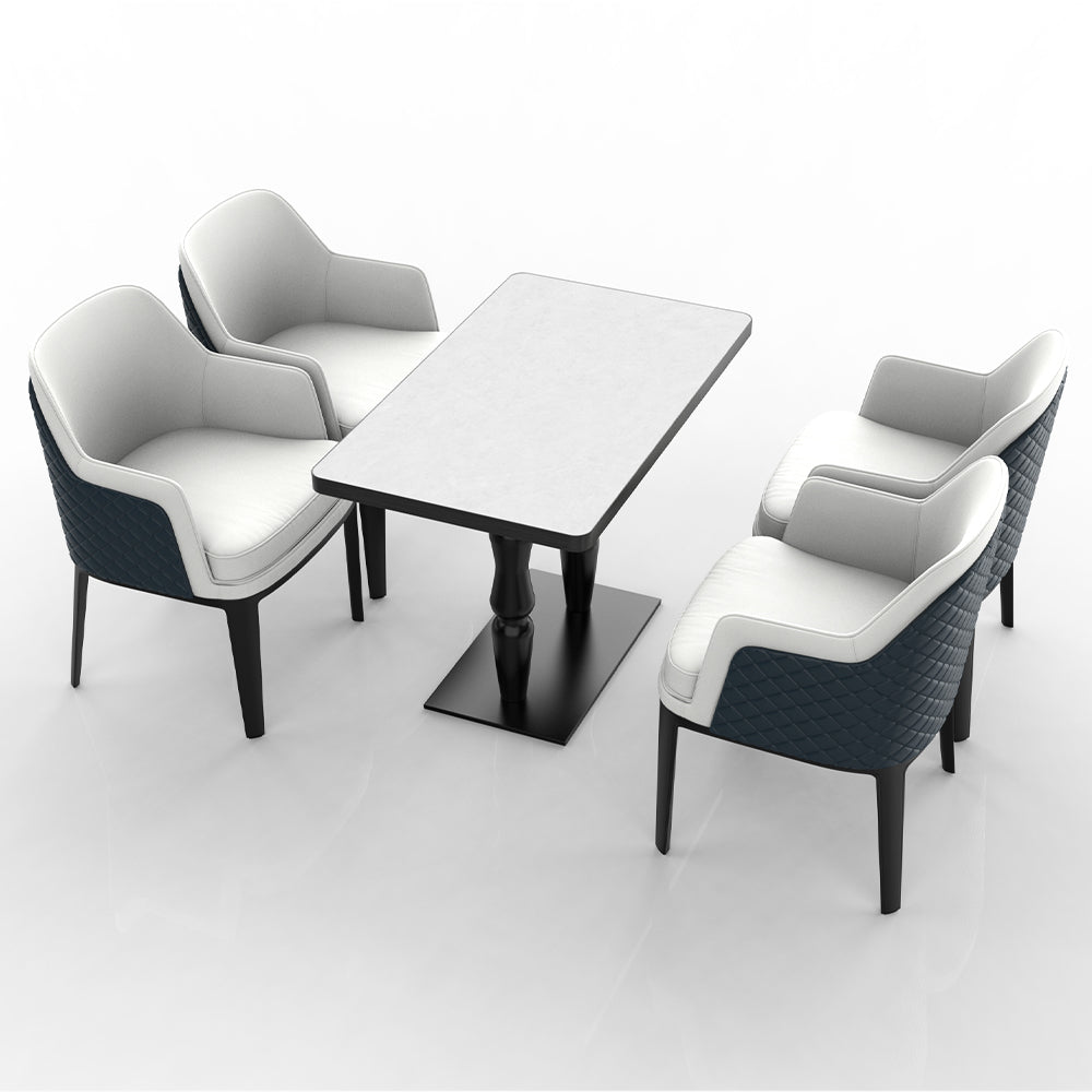 HUALIN Restaurant luxury sintered stone dining table with comfortable chairs, customizable material, color and size