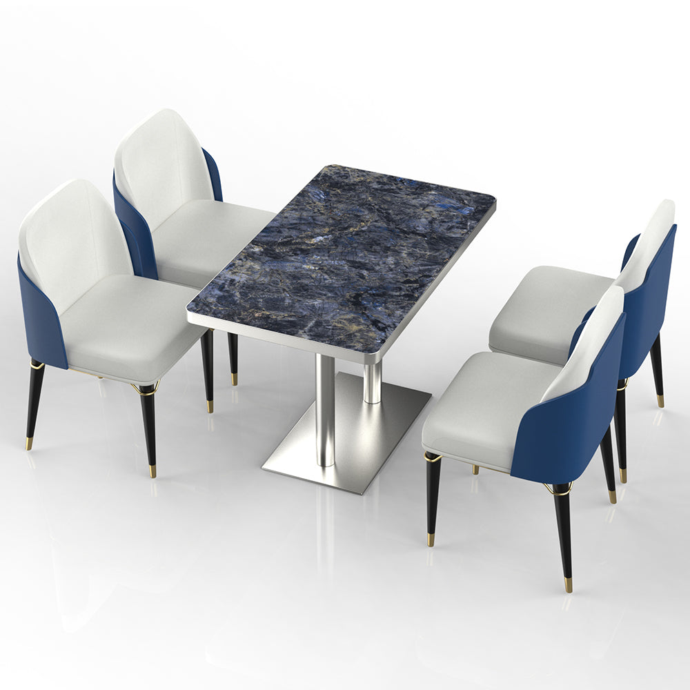 HUALIN Restaurant luxury sintered stone dining table with comfortable chairs, customizable material, color and size