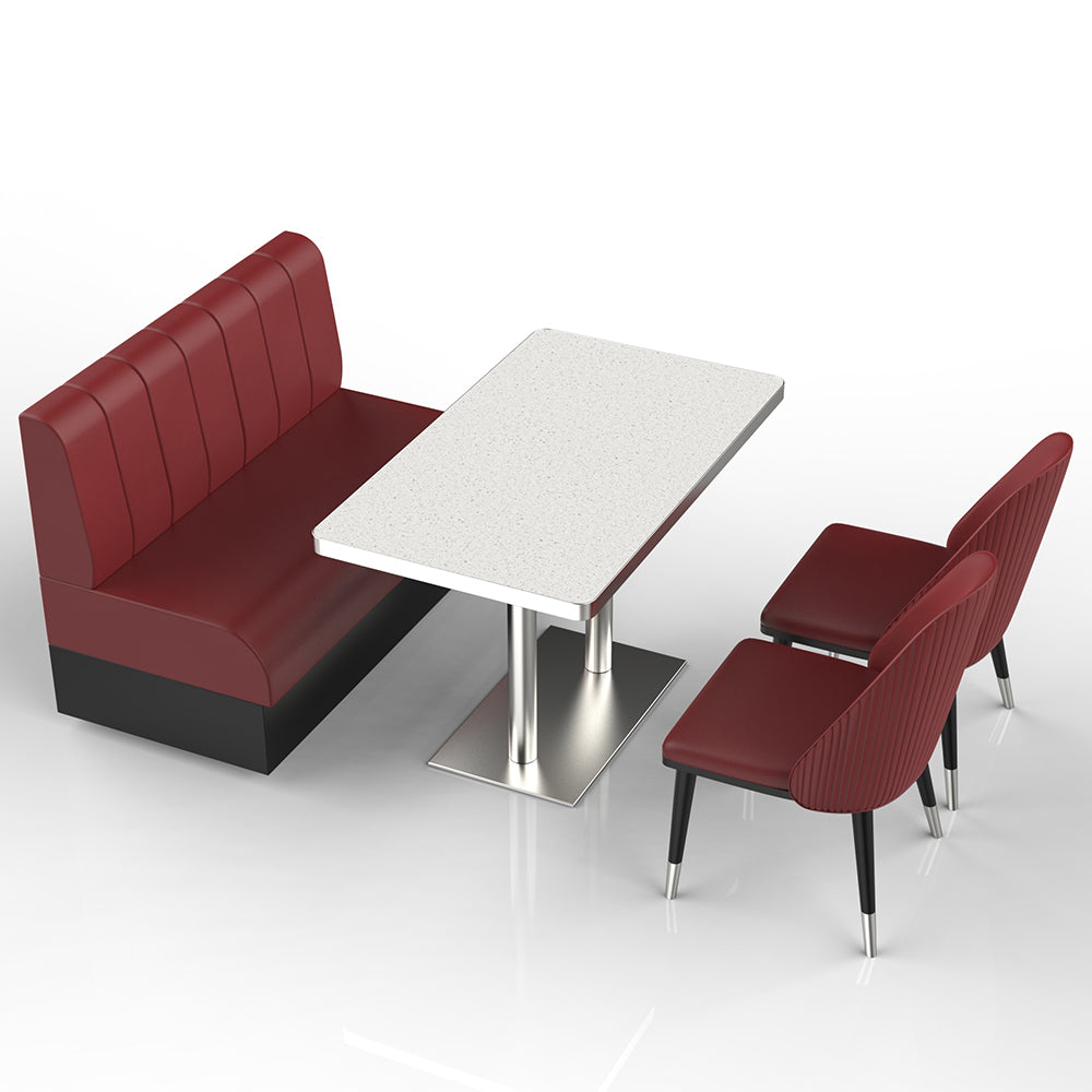 HUALIN Restaurant luxury sintered stone marble dining table chairs comfortable booths, material size color batch customization