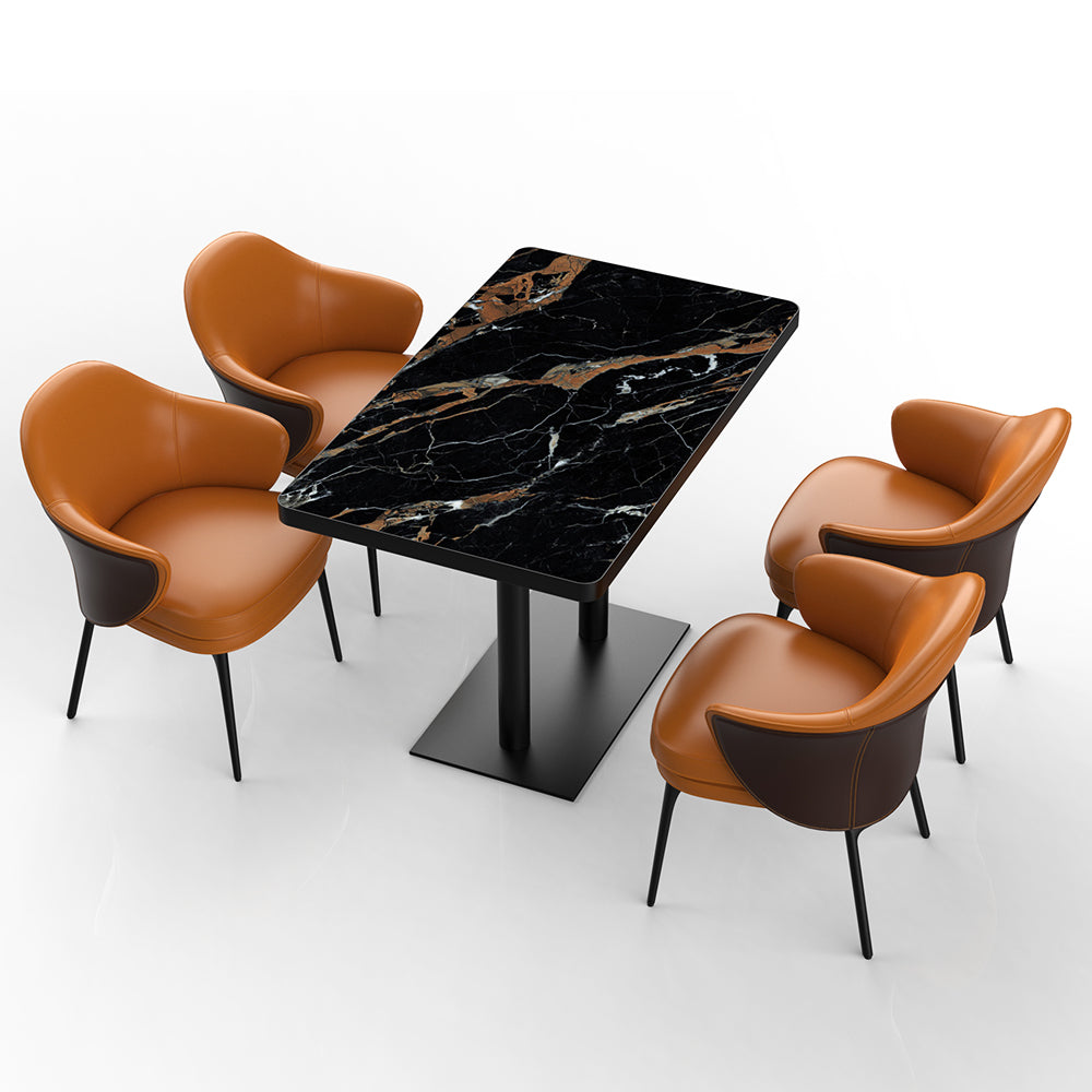 HUALIN Restaurant luxury sintered stone ceramic dining table with comfortable chair