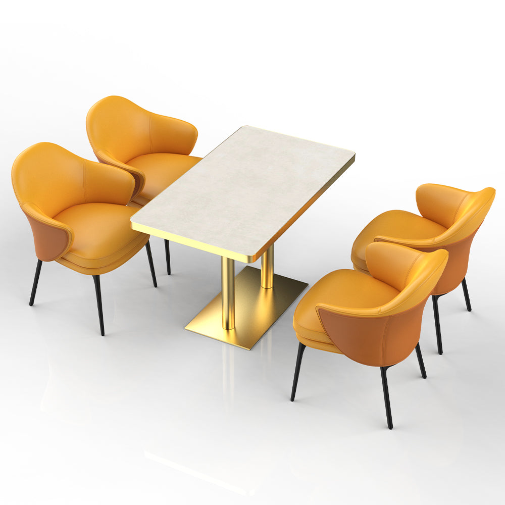 HUALIN Restaurant luxury sintered stone ceramic dining table with comfortable chair