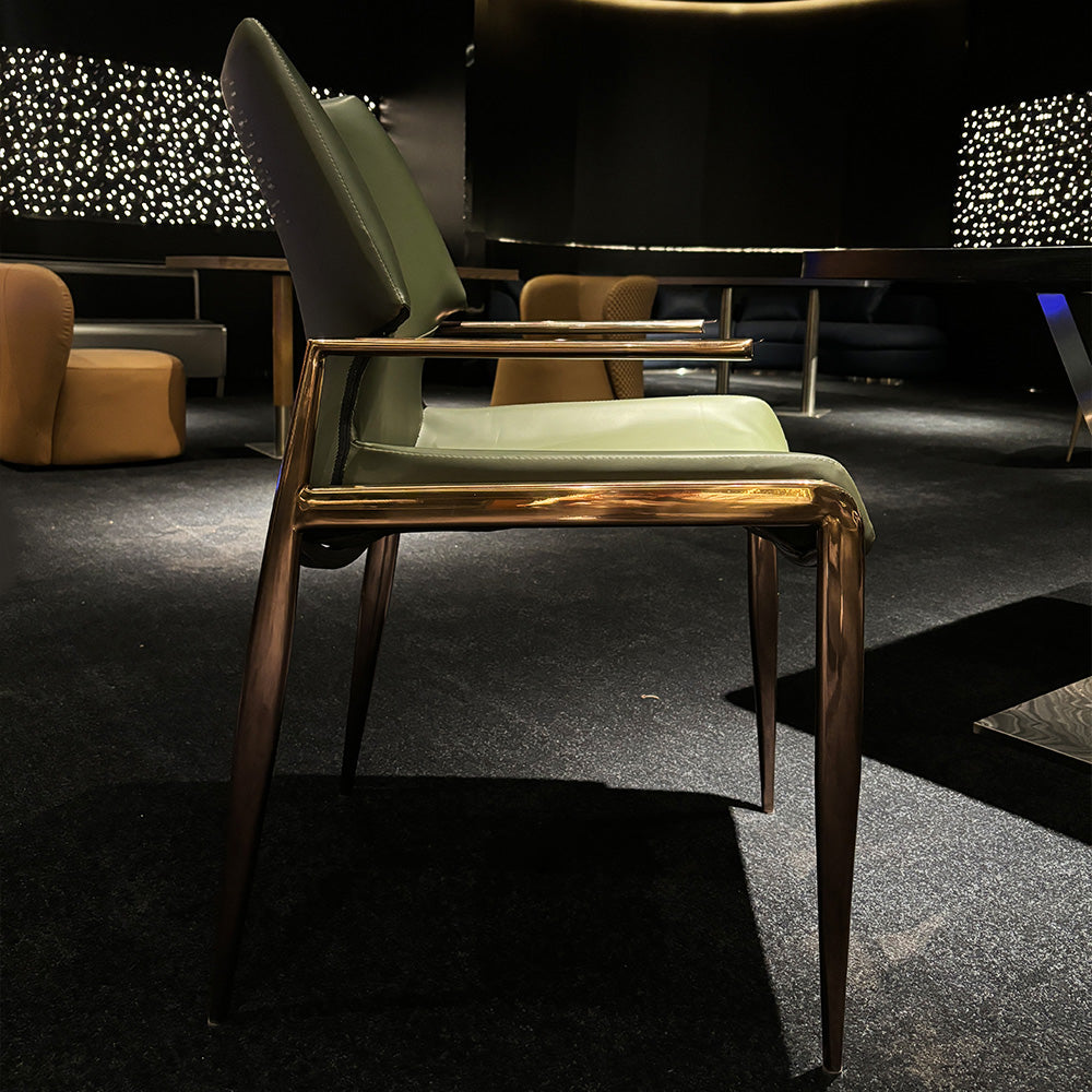 HUALIN Modern style theme restaurant luxury marble dining table with stainless steel legs, customizable size and color