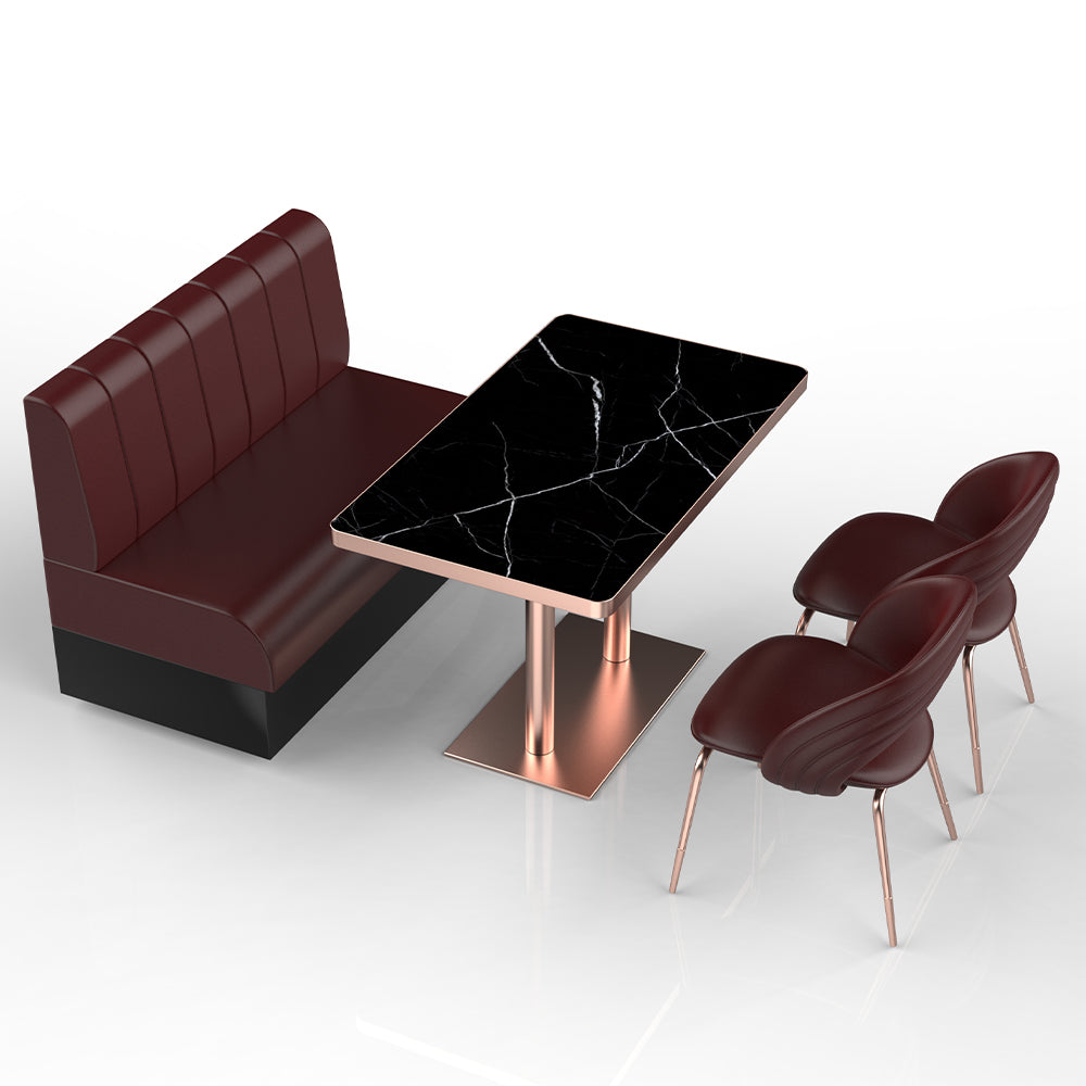 HUALIN Restaurant Luxury Sintered Stone Ceramic Dining Table And Chair Comfortable Booth