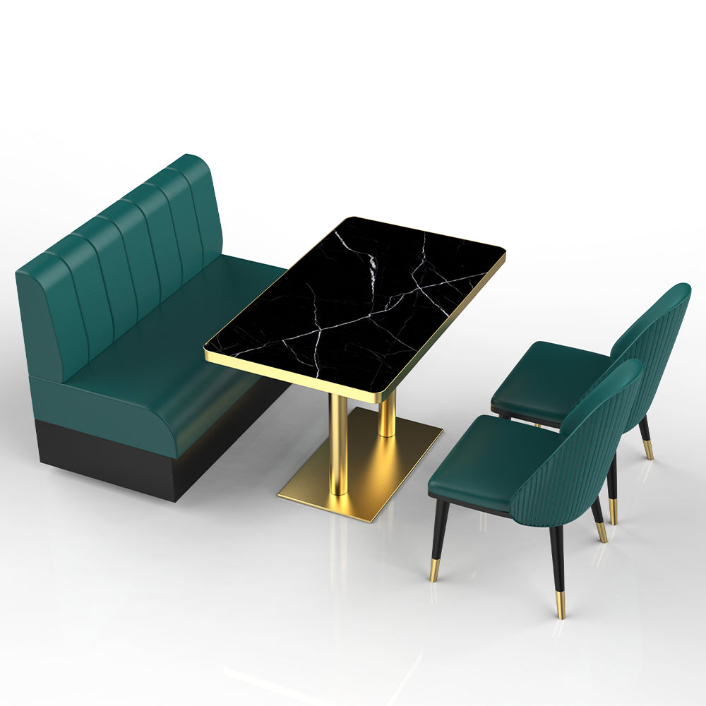 HUALIN Restaurant Luxury Sintered Stone Ceramic Dining Table And Chair Comfortable Booth