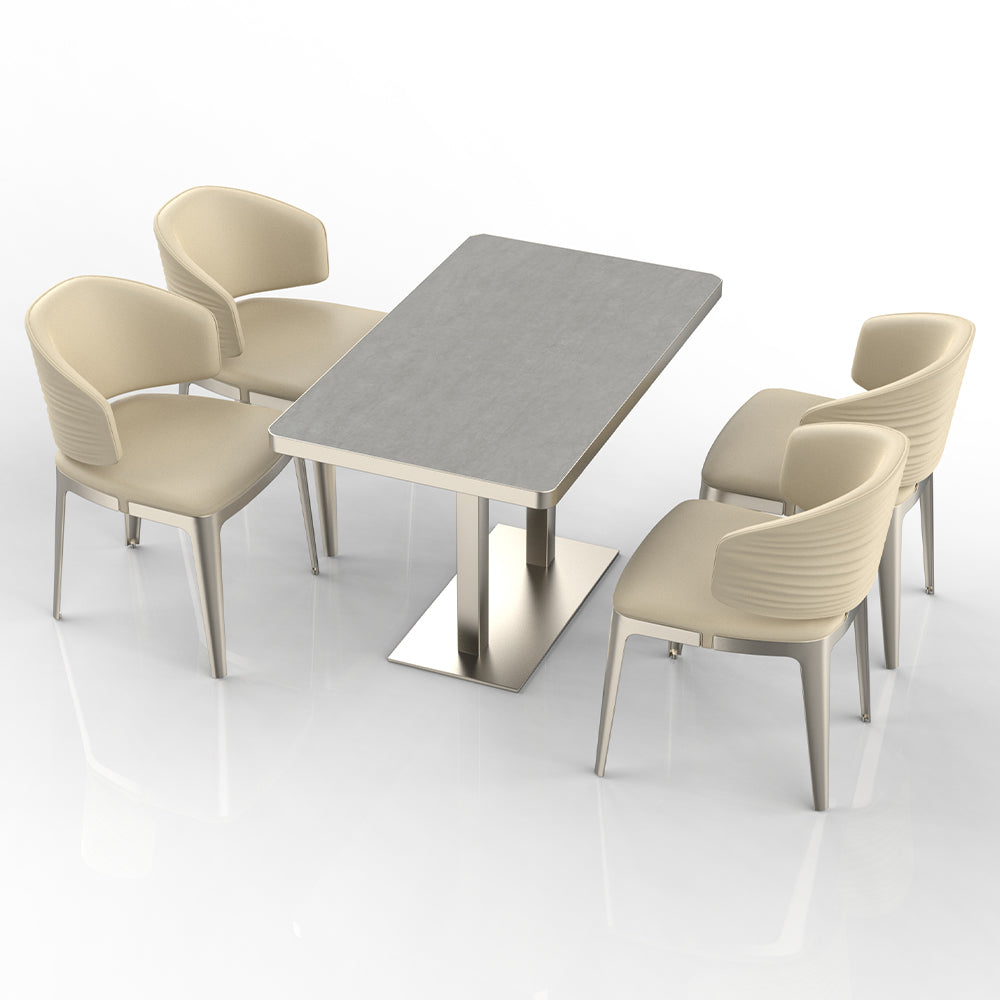 HUALIN Restaurant luxury sintered stone dining table with comfortable chairs, customizable material, color and size