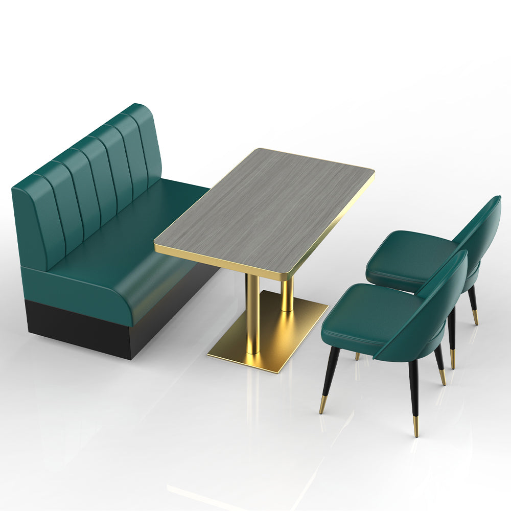 HUALIN Restaurant luxury sintered stone marble dining table chairs comfortable booths, material size color batch customization