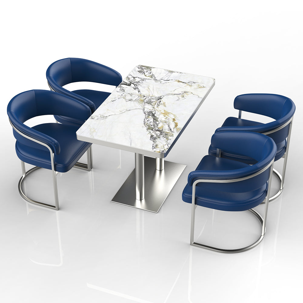 HUALIN Restaurant luxury sintered stone ceramic dining table with comfortable chair