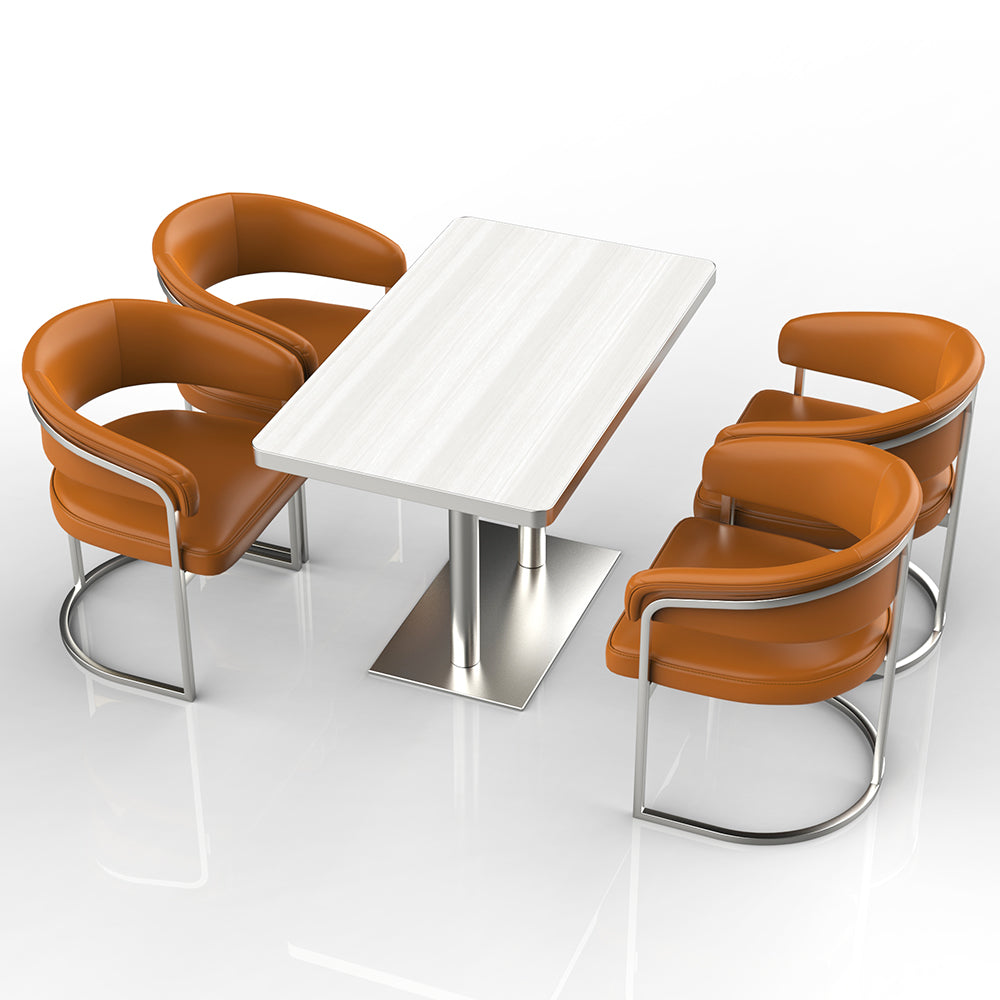 HUALIN Restaurant luxury sintered stone dining table with comfortable chairs, customizable material, color and size